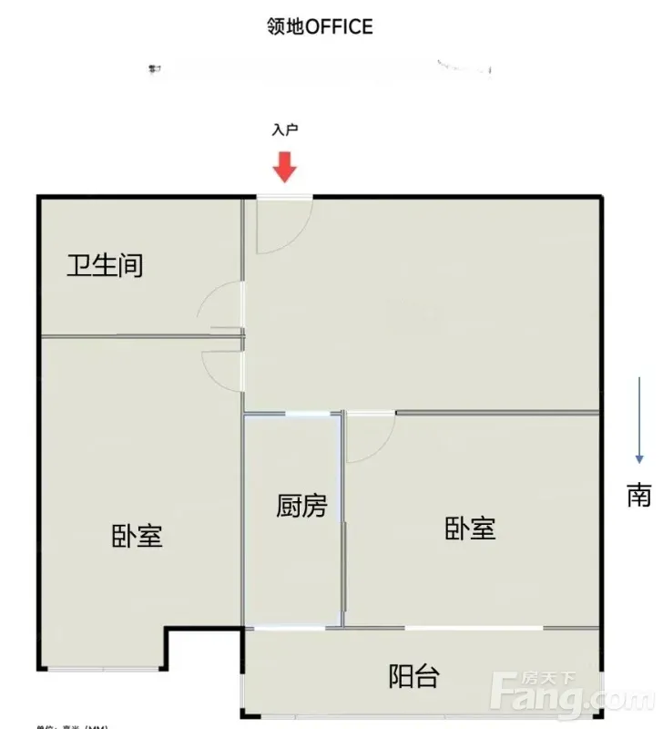 朝阳北苑领地OFFICE 2室1厅 87.76㎡ 6500元