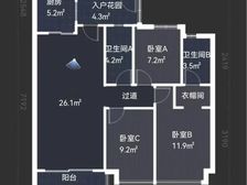 壹桂府3室1厅2卫南朝向1080.00万元出售