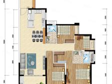 南海 时代水岸 4室2厅南向高层望江