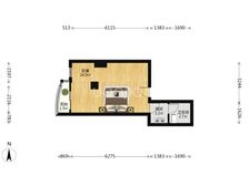 厦门大学城1室1厅1卫西朝向266.00万元出售