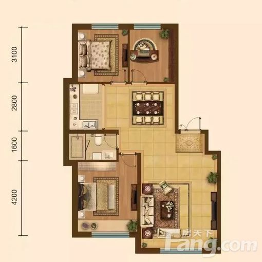 长春新区高新北区奥体玉园(二期)108平方米 3室2厅1卫