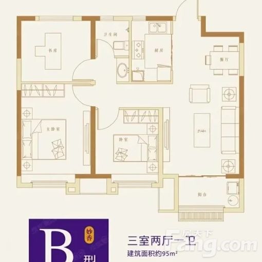历城王舍人新城香溢紫郡99平方米 3室2厅1卫