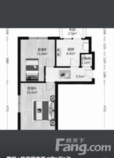 红桥丁字沽光荣楼 2室1厅 55㎡ 1500元/月