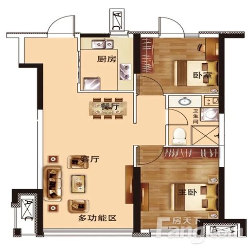 ¾£ÖÝÇø¾£ÖÝ»ð³µÕ¾ºã´óÃû¶¼ 2ÊÒ2Ìü 84.6©O 1800Ôª/