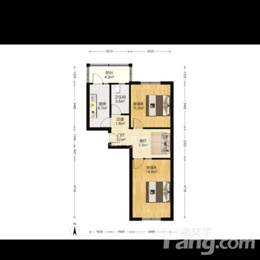 河东中山门团结北里 1室1厅 62㎡ 2300元/月