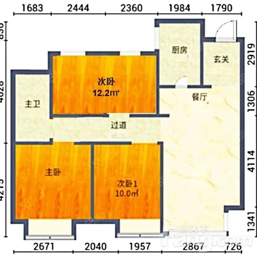 西青张家窝景瑞誉璟天地 3室2厅 88㎡ 3000元/月