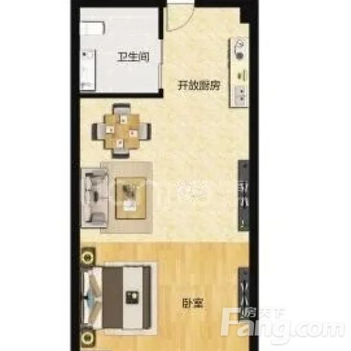 历城唐冶绿地汇 1室1厅 44㎡ 1200元/月