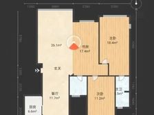 让胡路 银亿湖滨国际(银亿D区) 3室2厅 148.00㎡