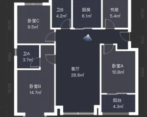稀缺南北通透4室2厅2卫,万科云谷,宁波慈城119.00平