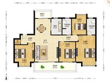 华侨城万科泊岸4室2厅2卫南向144.15平米精装修