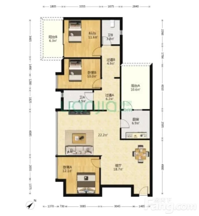 金牛 芙蓉华庭 3室2厅