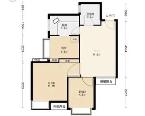 成华 隆兴嘉苑 2室2厅 58.69㎡ 65万