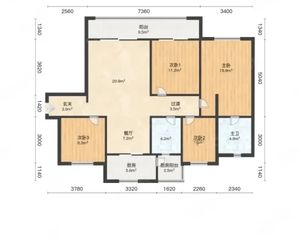 新都 龙湖听蓝湾 4室2厅 130.48㎡ 183万